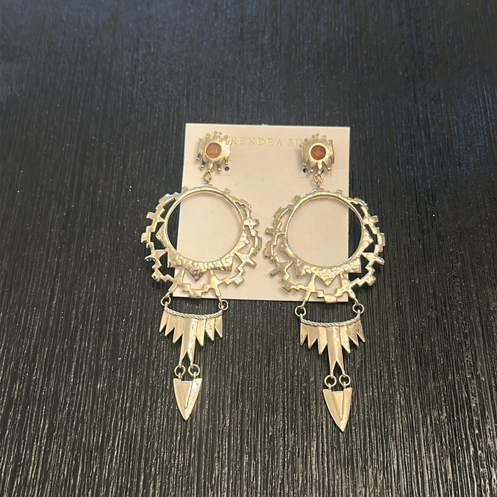 Vintage Kendra Scott Shiva Earrings in Pink Agate